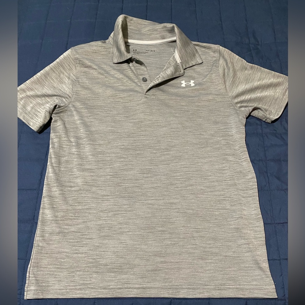 Youth L Grey Under Armour Polo